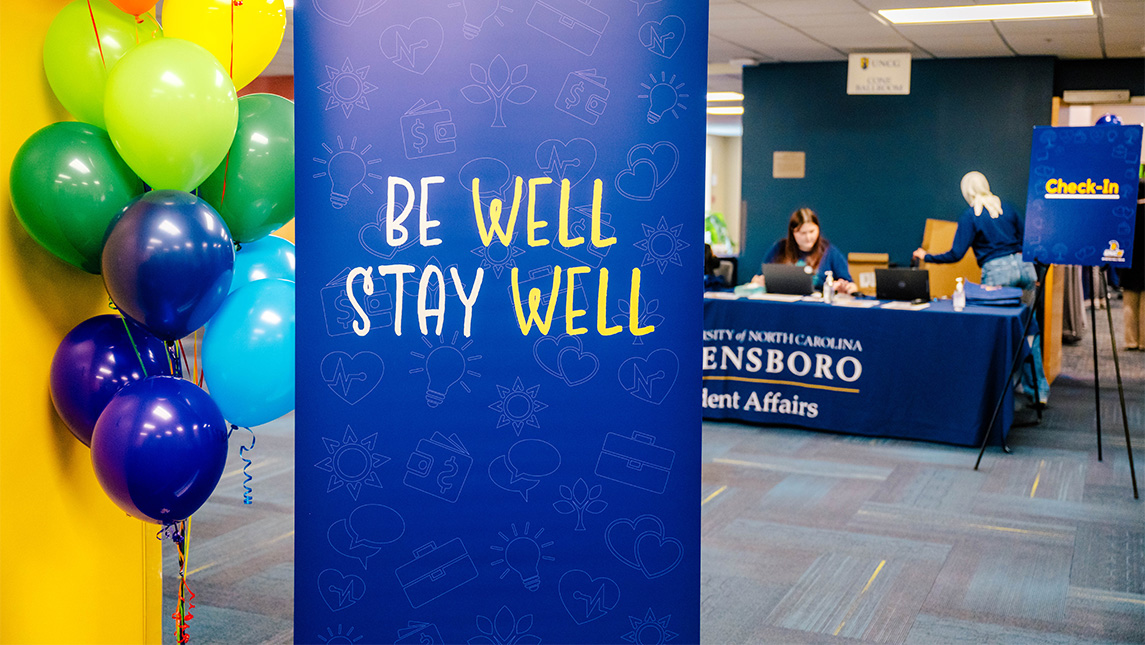 UNCG's Be Well Stay Well tables.