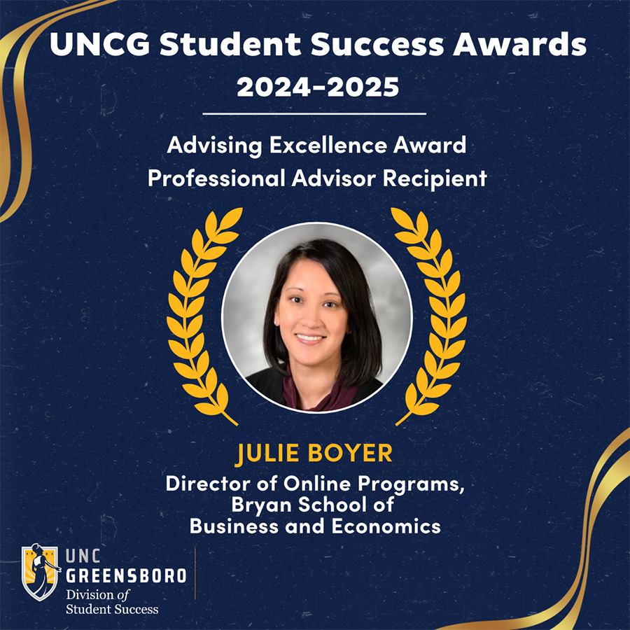 Award graphic for Julie Boyer.