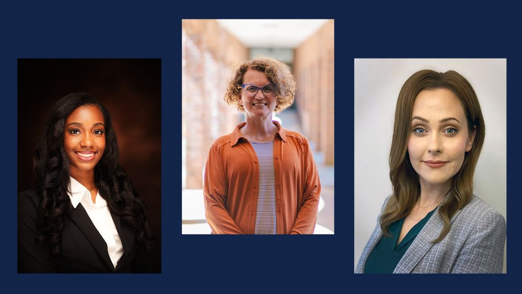 Gladys Strawn Bullard Awardees Kennedy Strong, Kim Cuny, and Beth Todd.