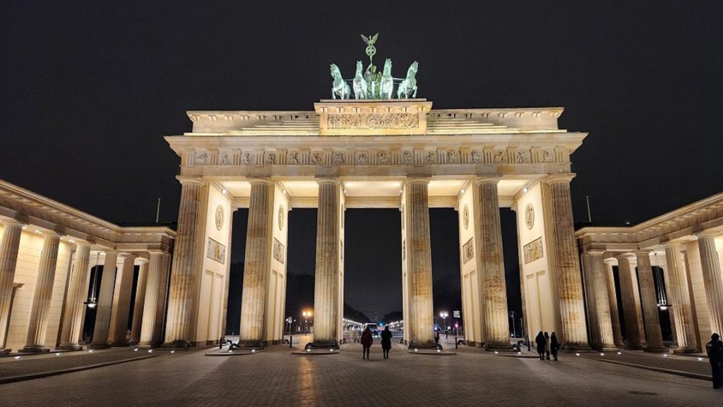 The Brandenburg Gate in Berlin.