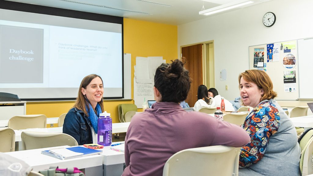 Amy Vetter in a class discussion.