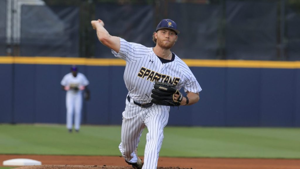 Danny Thompson, Jr. playing baseball for UNCG.