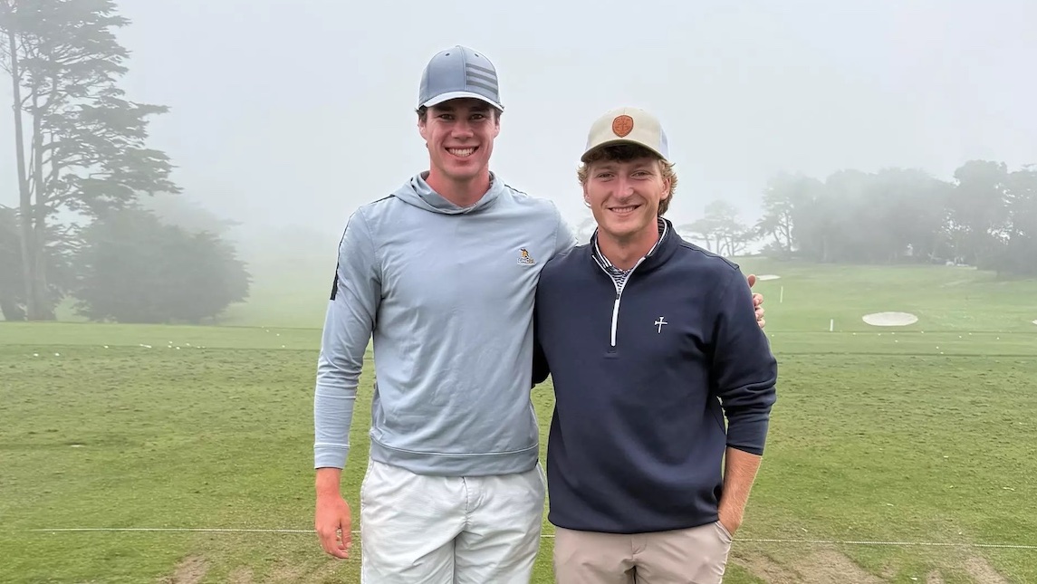UNCG men's golfers Keenan Royalty and Dax Isbell.