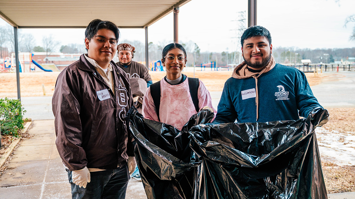 Students volunteering at MLK Day of Service