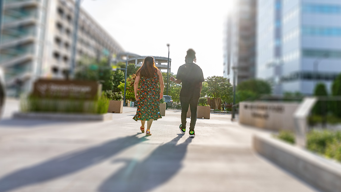 UNCG students walking around Greensboro.