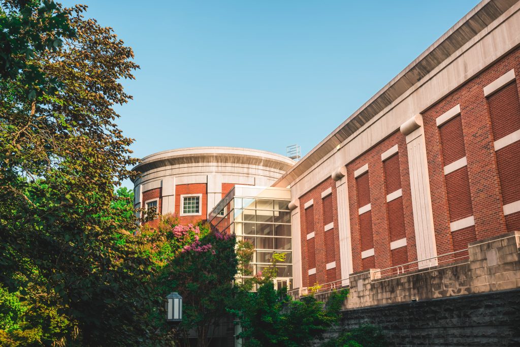 picture of building with a clear, blue sky