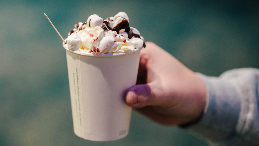 A fancy whipped coffee drink.