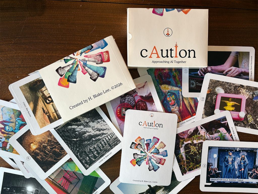 Illustrated cards in a deck.