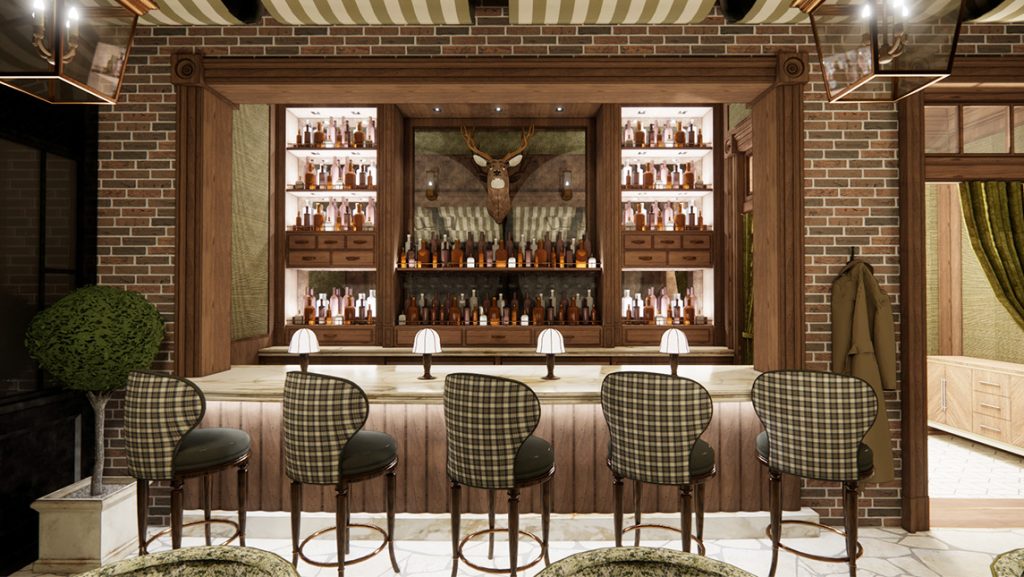 Conceptual layout of a restaurant by UNCG alumnus Aaron Solar.