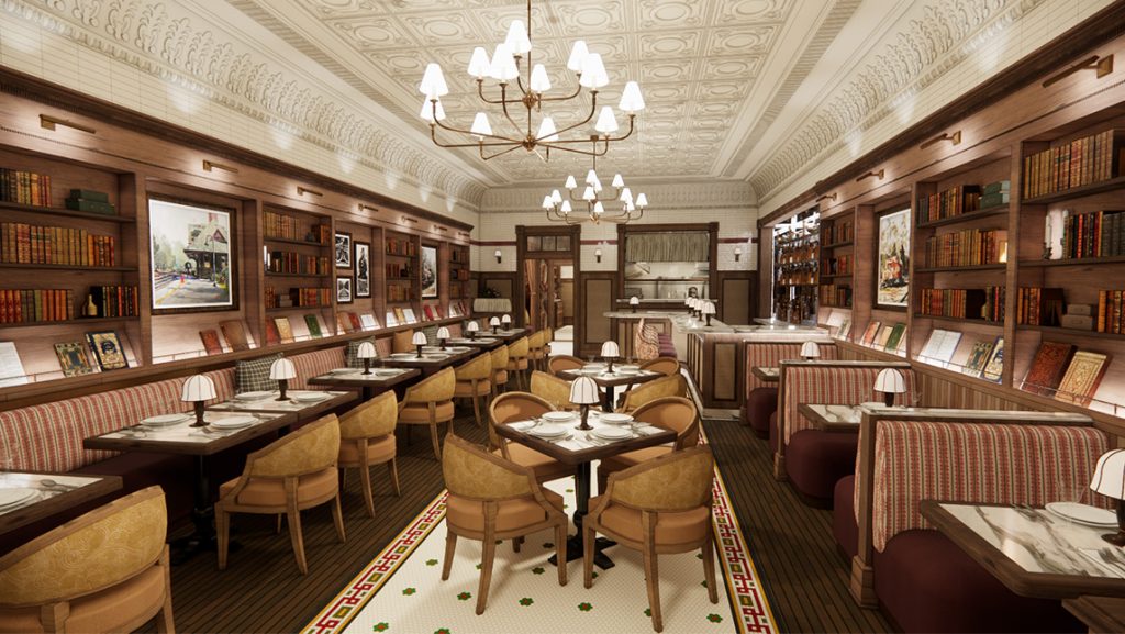 Conceptual layout of a restaurant by UNCG alumnus Aaron Solar.