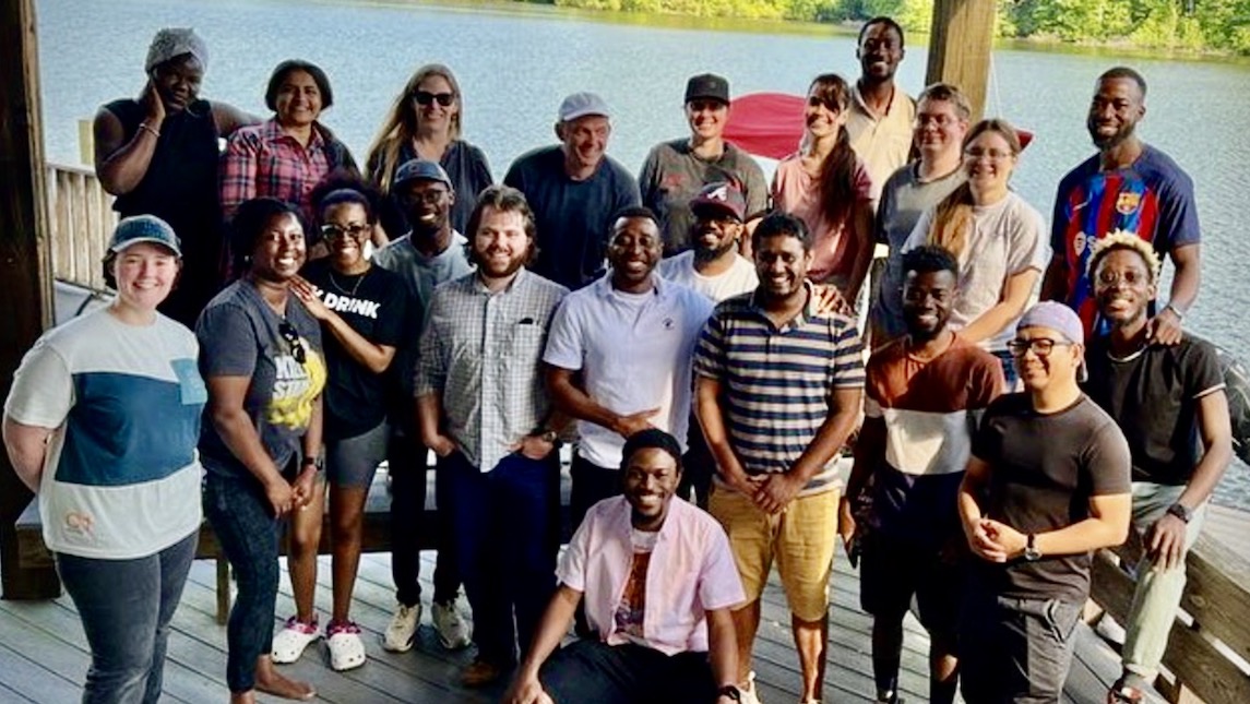 UNCG JSSN students at an outdoor retreat.