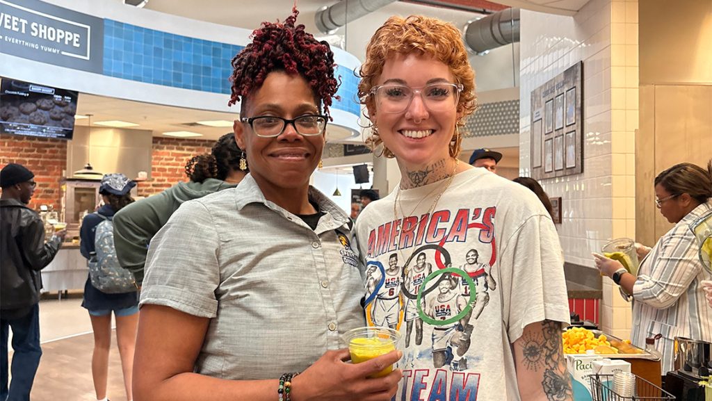 Littlefoot Matcha owner Anna Sullivan with UNCG dining staff.