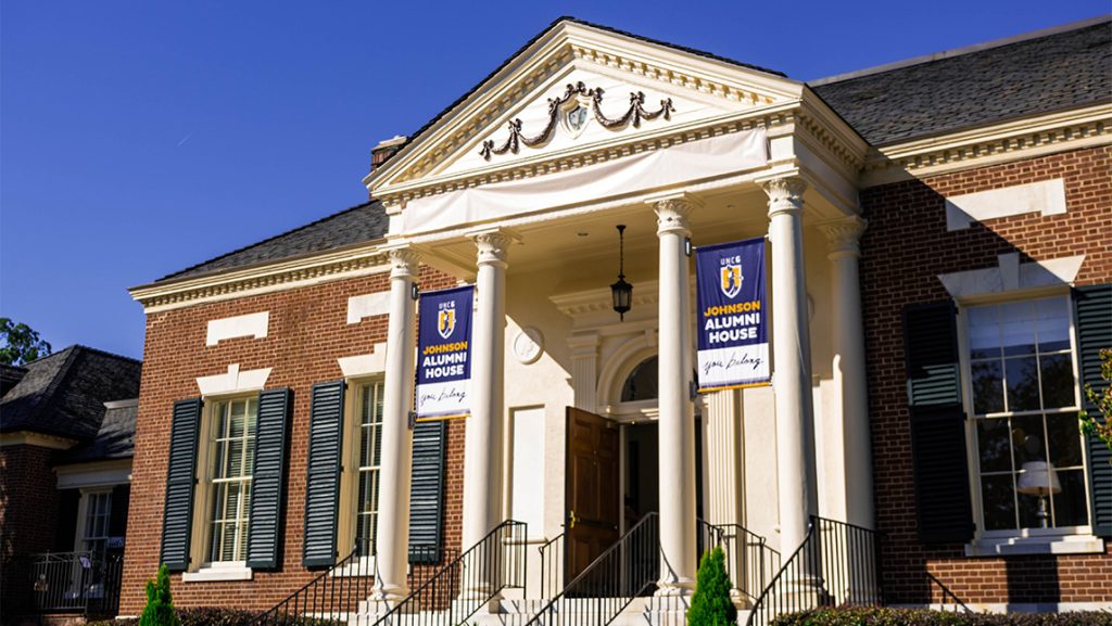 Outside of the UNCG Johnson Alumni House.