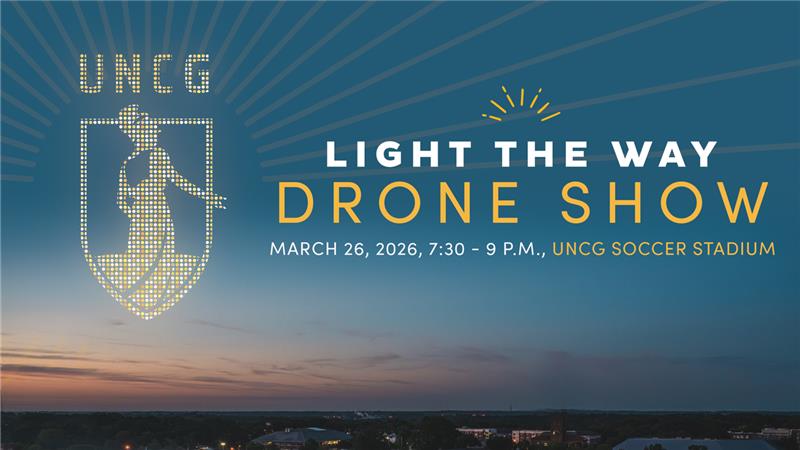 Promotional image for UNCG drone show.