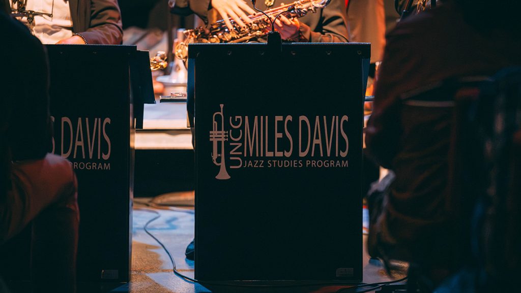 Close-up on Miles Davis Jazz sign.