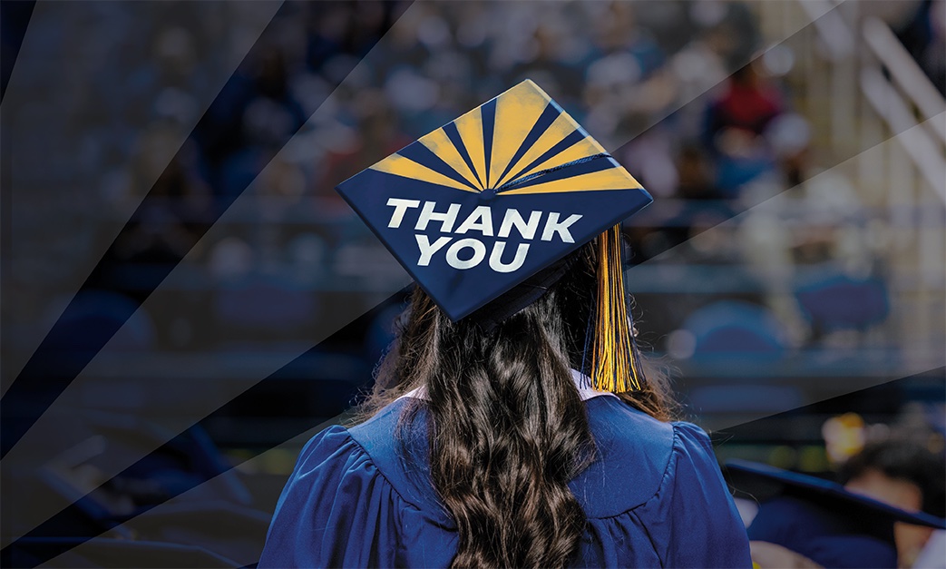 Graduation cap with the message 