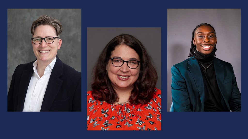UNCG's Dr. Jennifer Feather, Nancy Brown, and Malcolm Johnson.