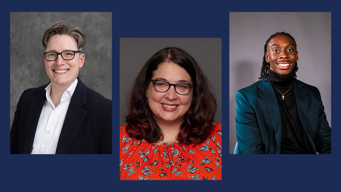 UNCG's Dr. Jennifer Feather, Nancy Brown, and Malcolm Johnson.