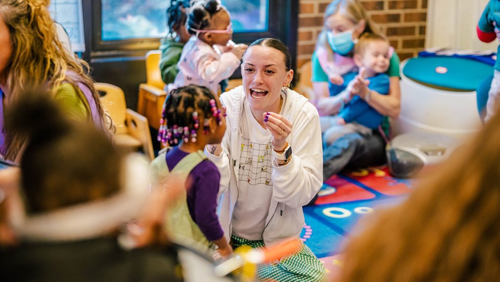 GCPA therapists and classroom aides sing with children.