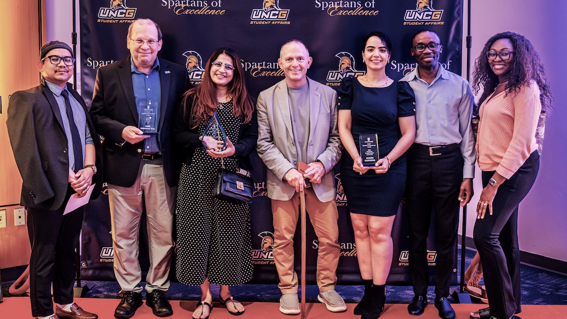 Celebration of winners from staff excellence award ceremony in the tillman smart room on April 23, 2026.