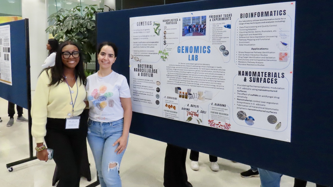 UNCG JSSN grduate student Nooshin poses at poster competition.