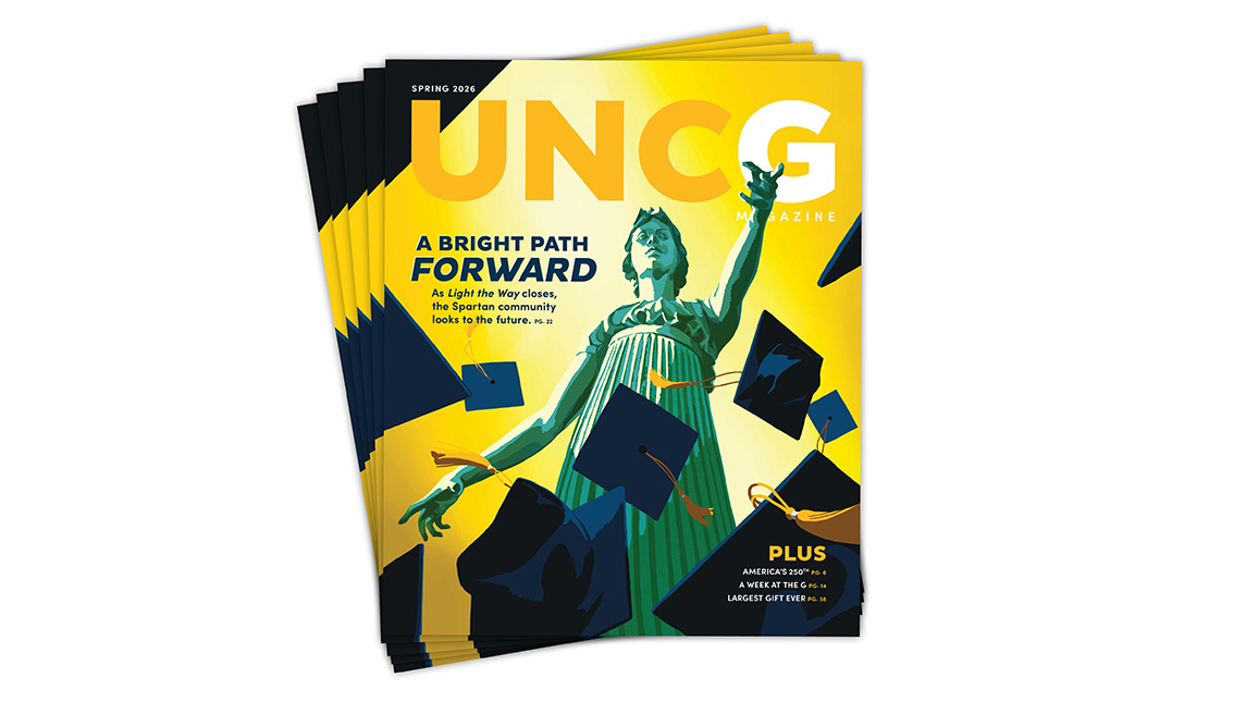 Cover of the UNCG Spring 2026 magazine.