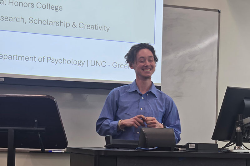 Tassin discovered a love of research during his time at UNCG, presenting his own independent research at multiple conferences and expos.