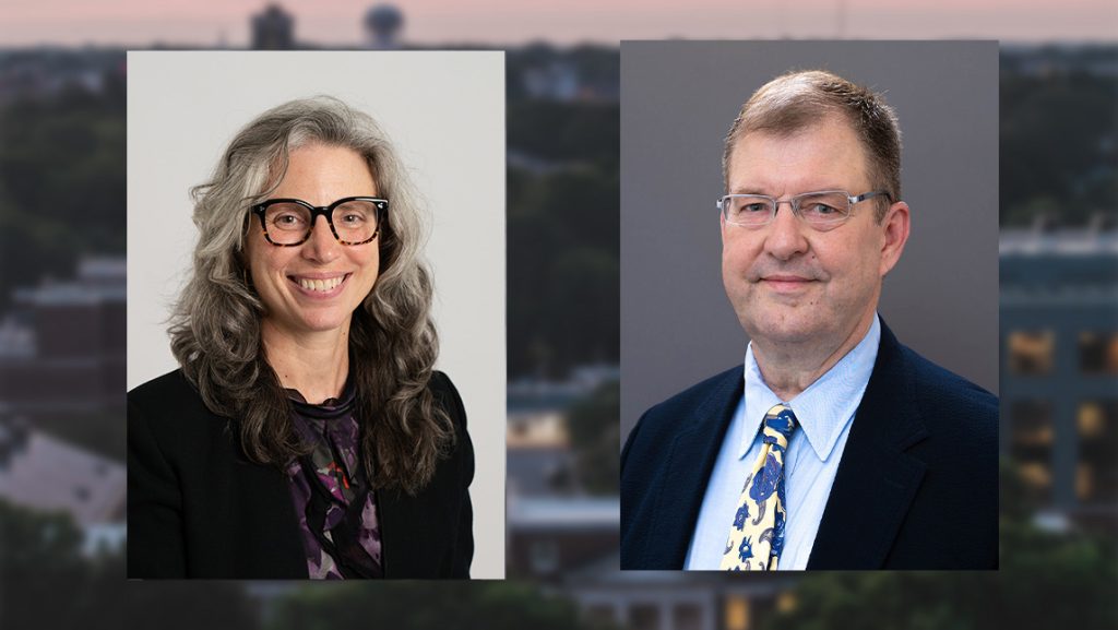 Portraits of Rachele Riley and Dr. James Anderson.