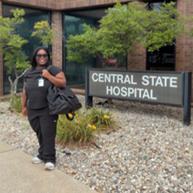 UNCG student interns at Central State Hospital as recovery specialist
