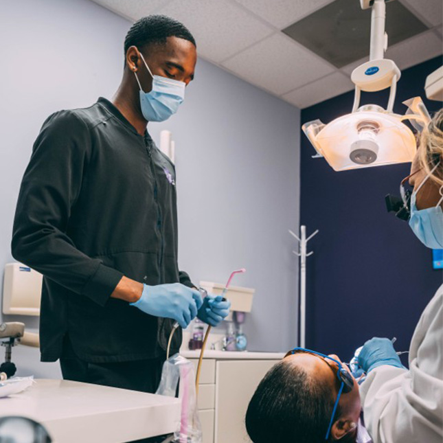 UNCG student in a dentistry internship