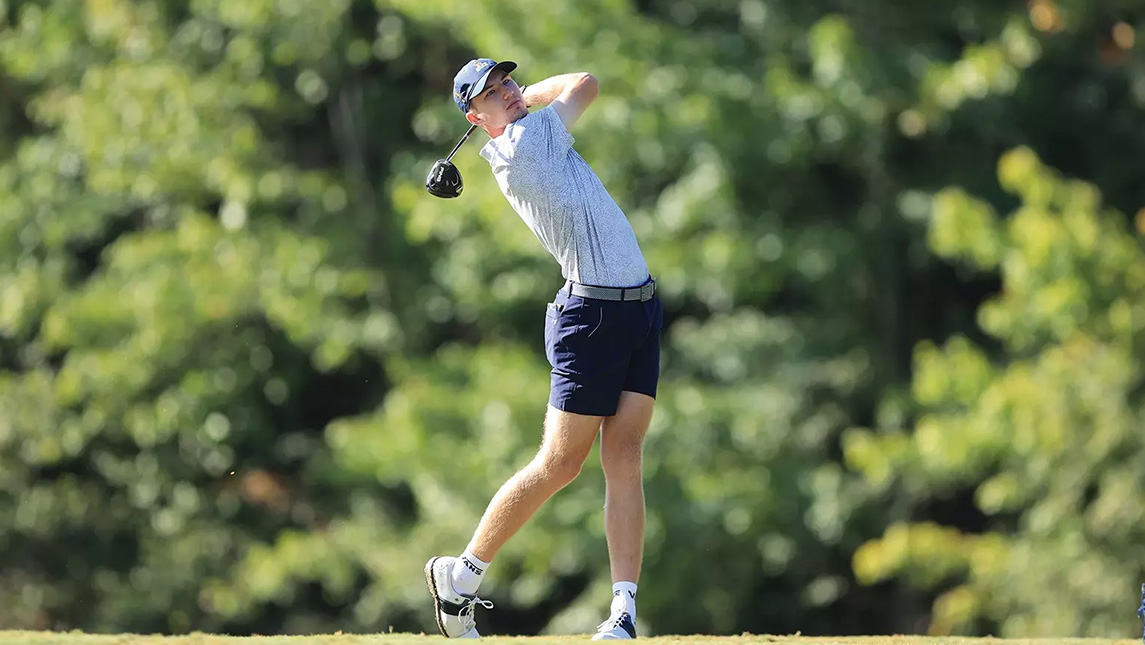 BJ Boyce swings his golf club.