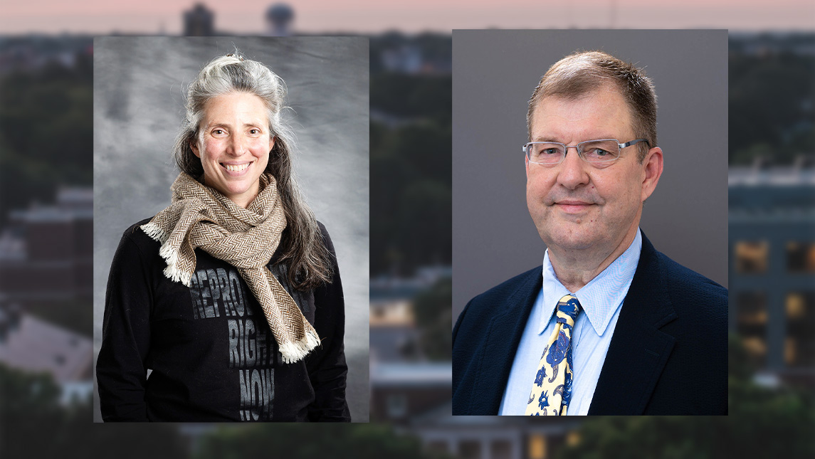 Portraits of Rachele Riley and Dr. James Anderson.