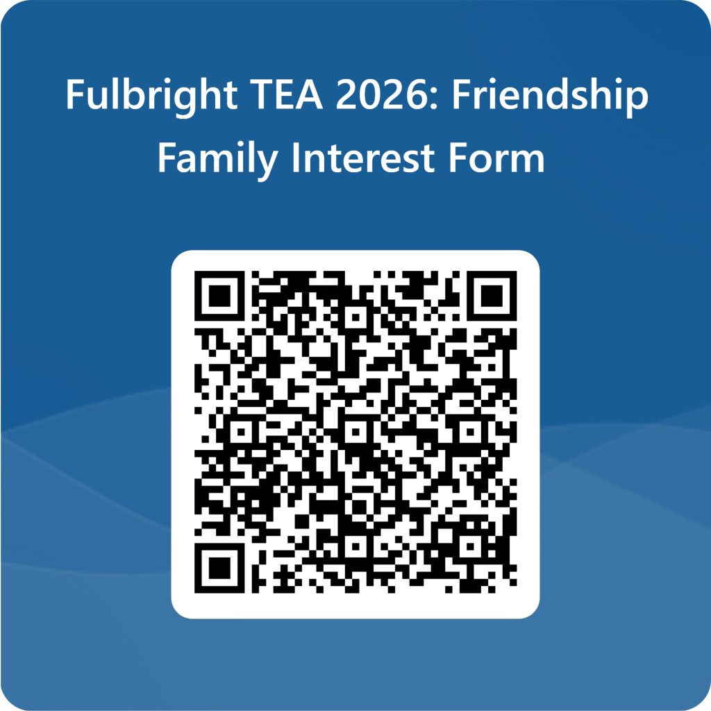 A QR code for Fulbright Family Interest Form.