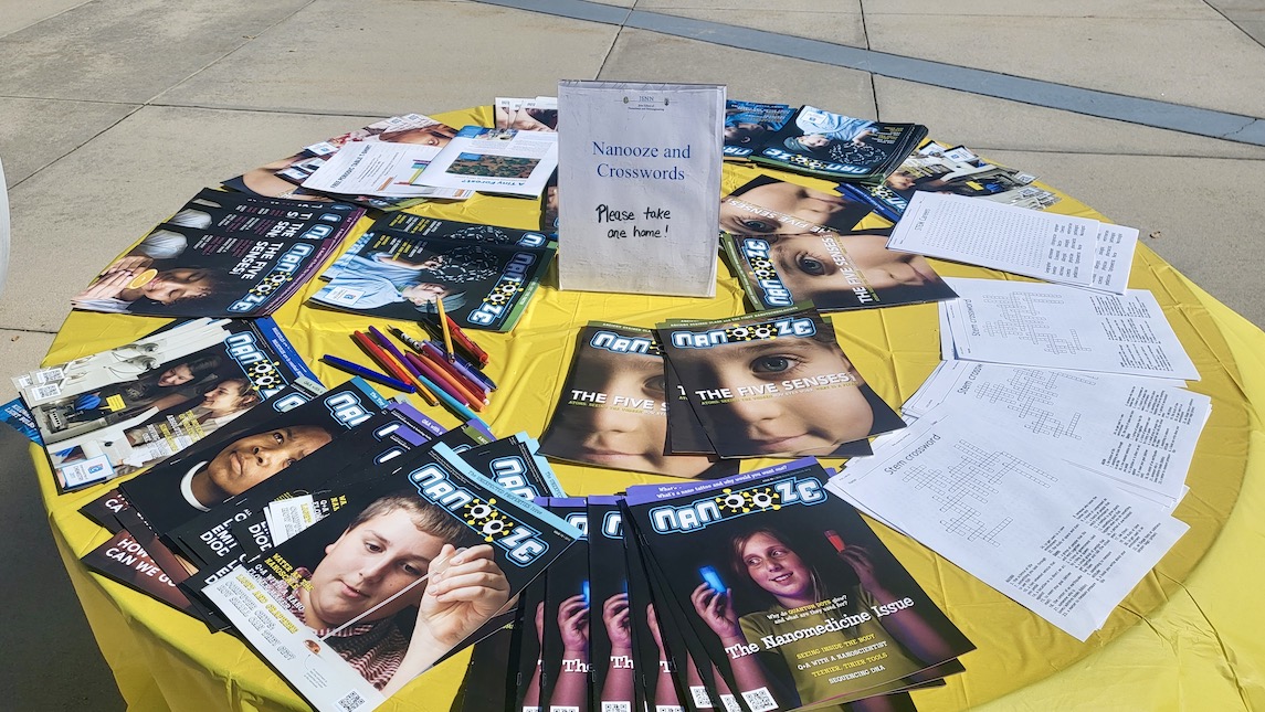 Display table with reading material for the JSNN community outreach program.