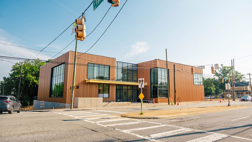 Street view of the Tannenbaum Center under construction.