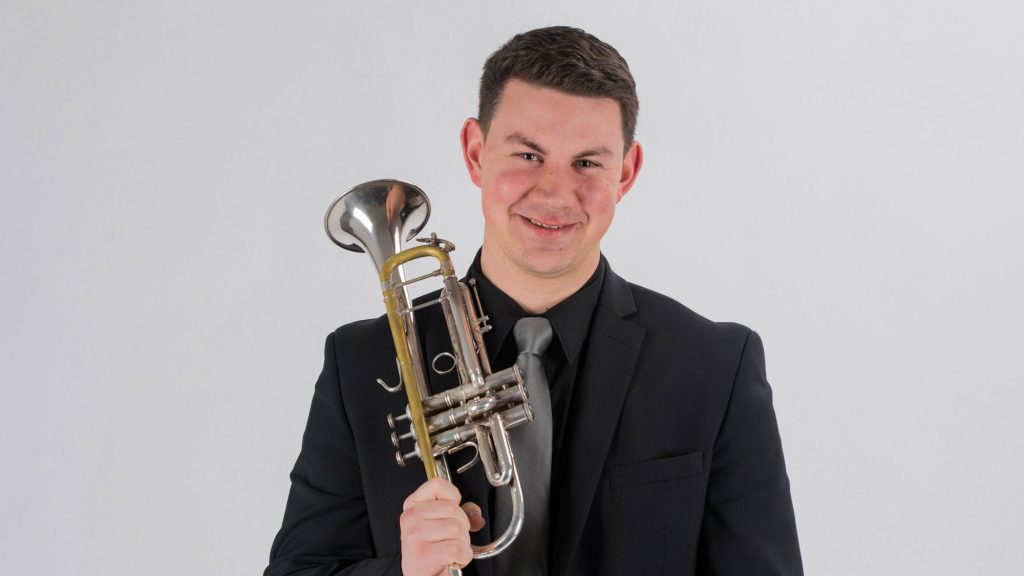 garrett klein with a trumpet