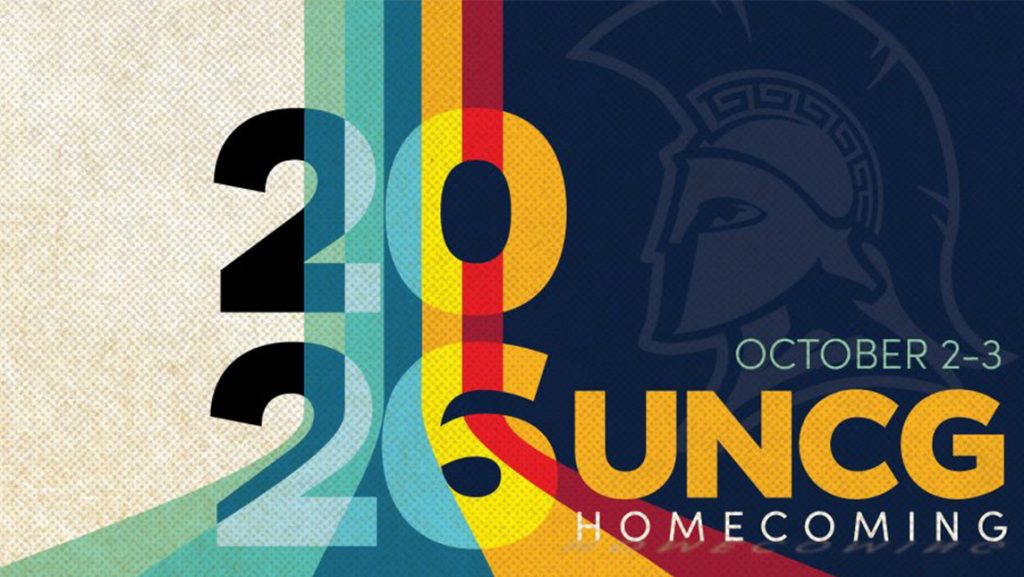 Graphic promoting the UNCG homecoming on October 2-3, 2026.