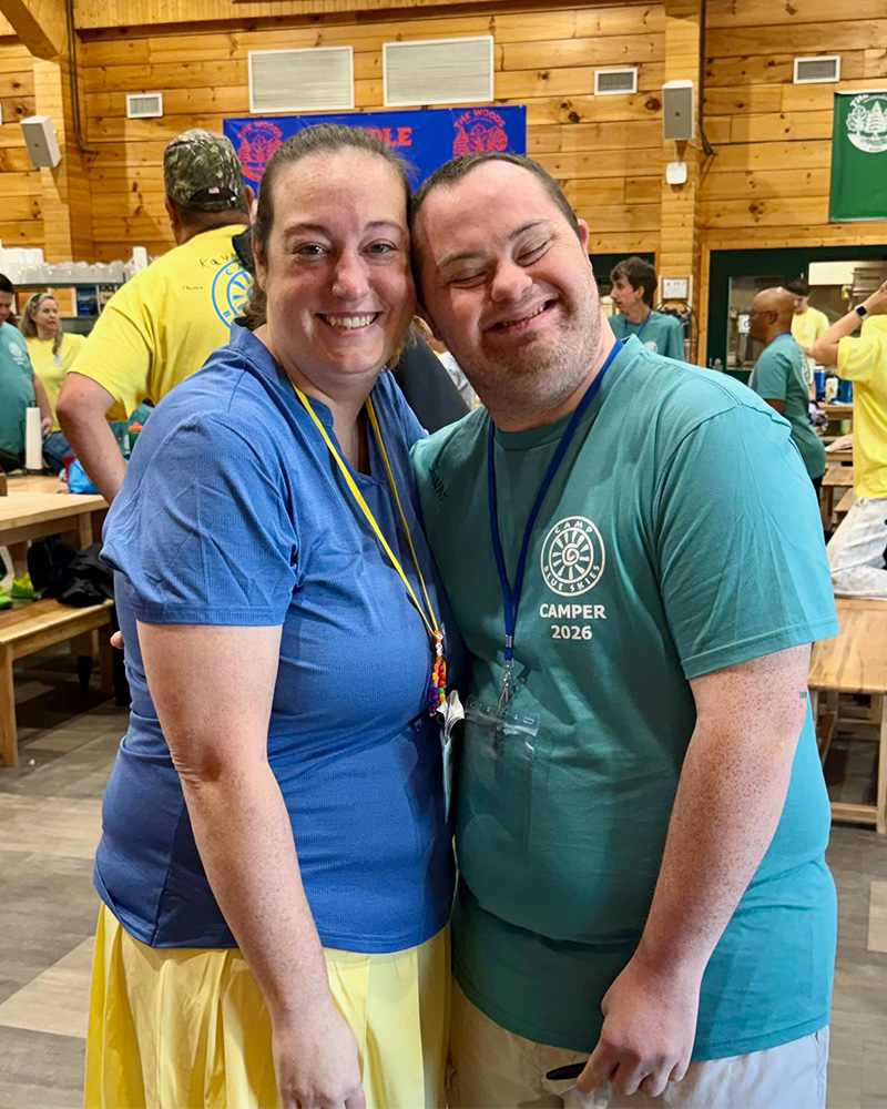 Kristin Bogner and a smiling camp participant.